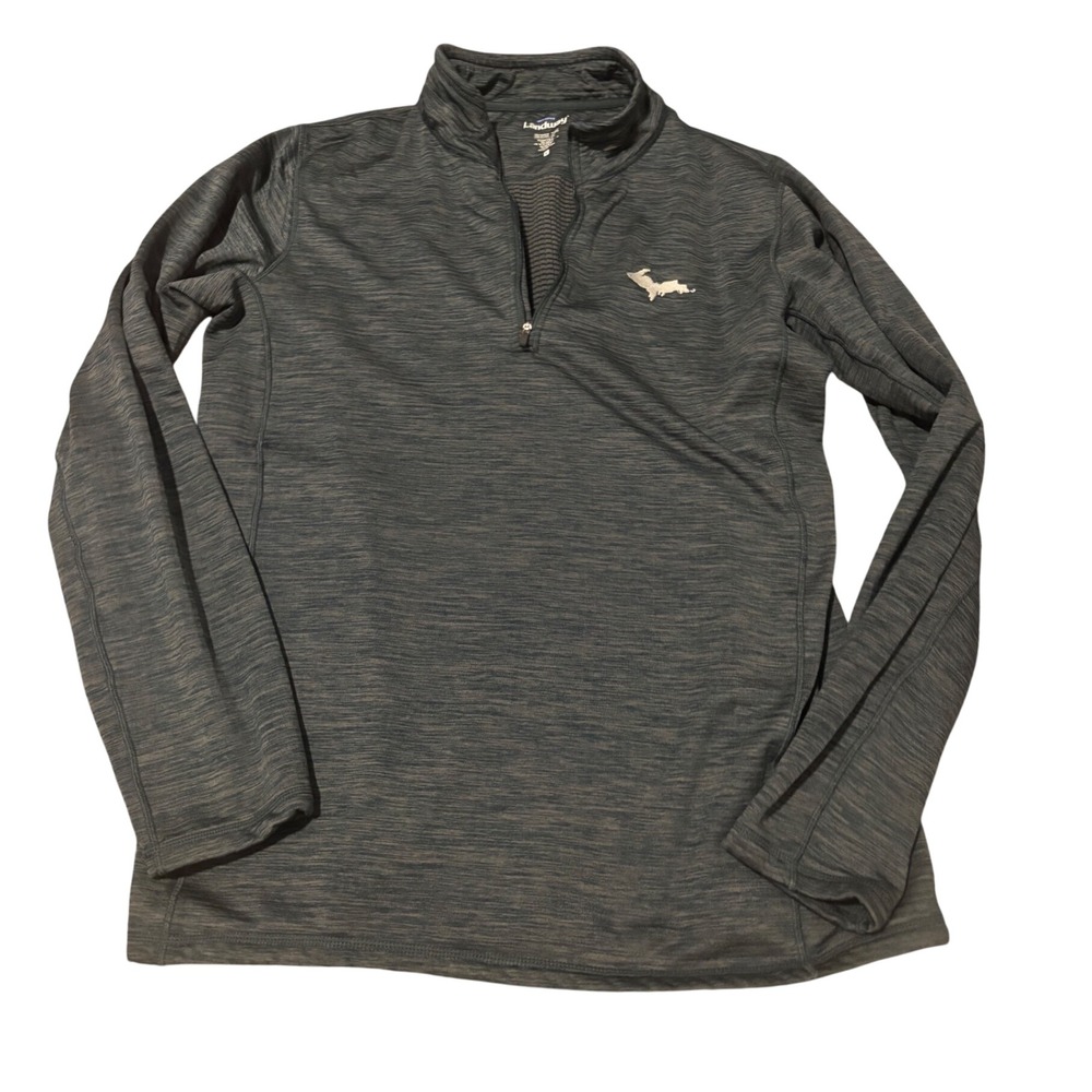 Landway Tech Fleece Quarter Zip Pullover Michigan Upper Peninsula Gray Large